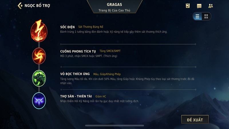 Bảng bổ trợ lối đi rừng của Gragas