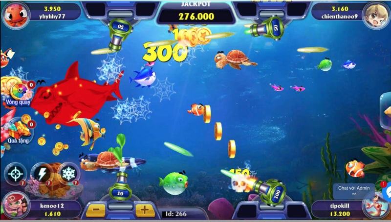 Tập trung bắn vào phần đầu cá để kết thúc mục tiêu nhanh