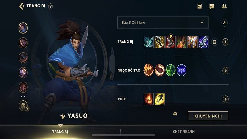 Trang bị cần thiết của Yasuo