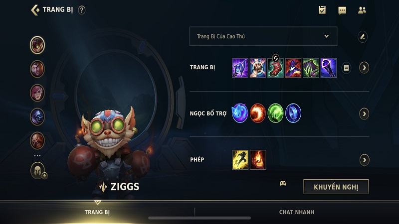 Trang bị cần thiết đi đường giữa của Ziggs