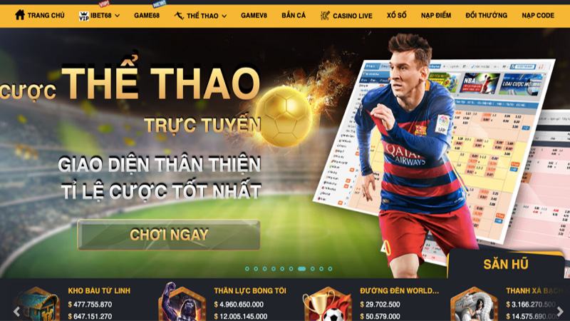 Nhiều môn cá cược hấp dẫn tích hợp trên ibet68
